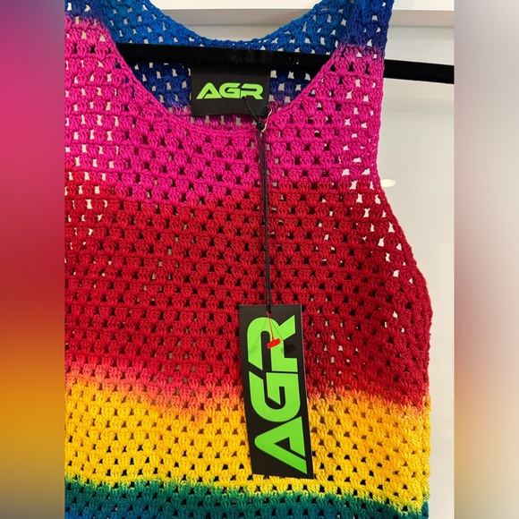 AGR Striped open-knit cotton mini dress - Picture 3 of 9